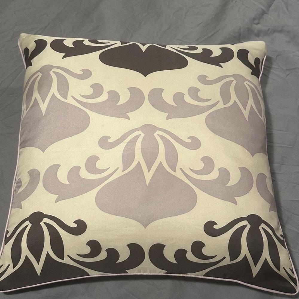 Thomas Paul Lilac Brown and Cream Silk Pillow
